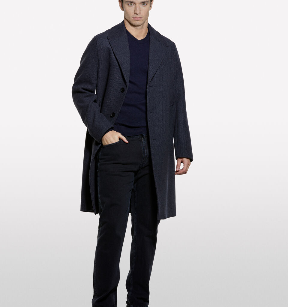 Μπλούζα μπλε σκούρο regular fit με λαιμόκοψη - μπλούζες με λαιμόκοψη ανδρικές - Σκουρο Μπλε | Sisley image number 1